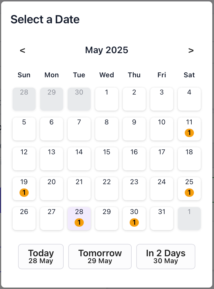 Calendar-Based Delivery Scheduling